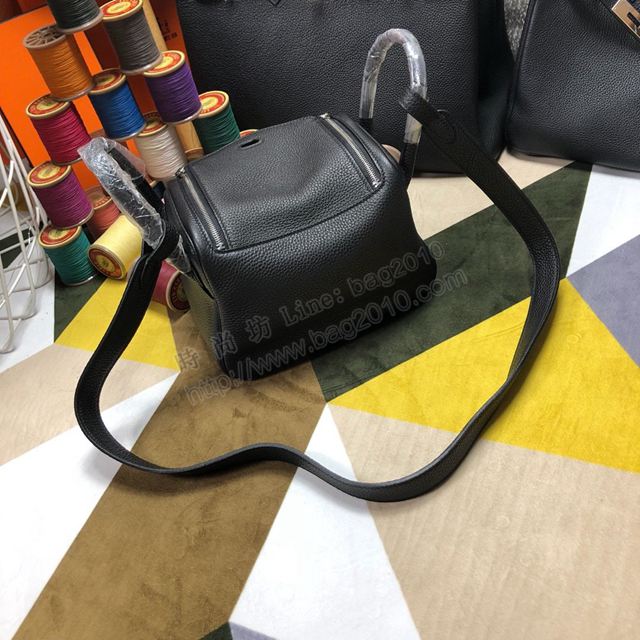Hermes女包 愛馬仕手提包 Lindy包 2019早秋系列 mini lindy 愛馬仕斜挎包 黑色  td1212